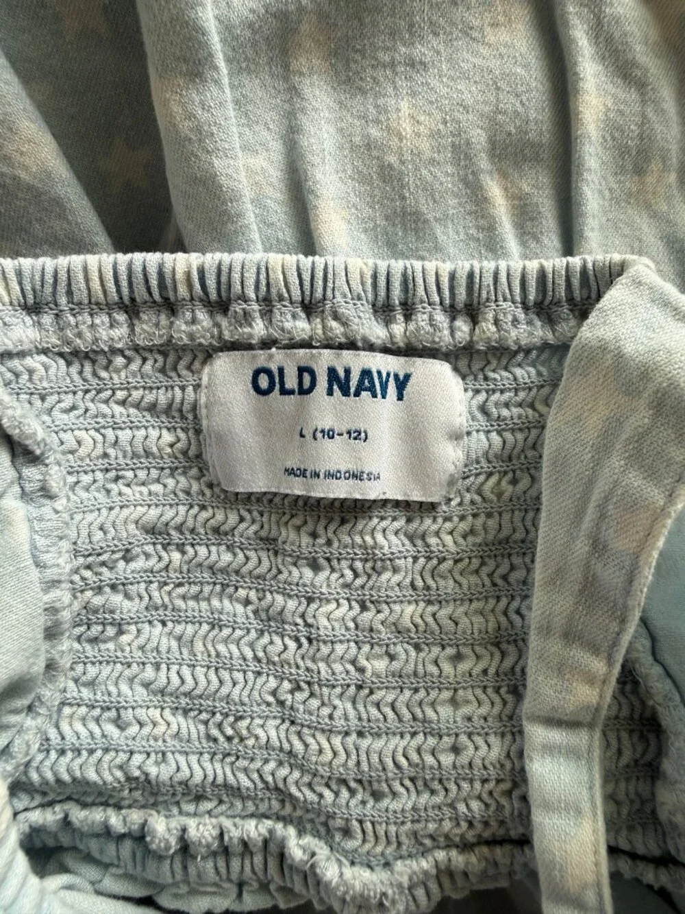 Old Navy | Girls Jeanlike Romper | Stars | Large 10-12